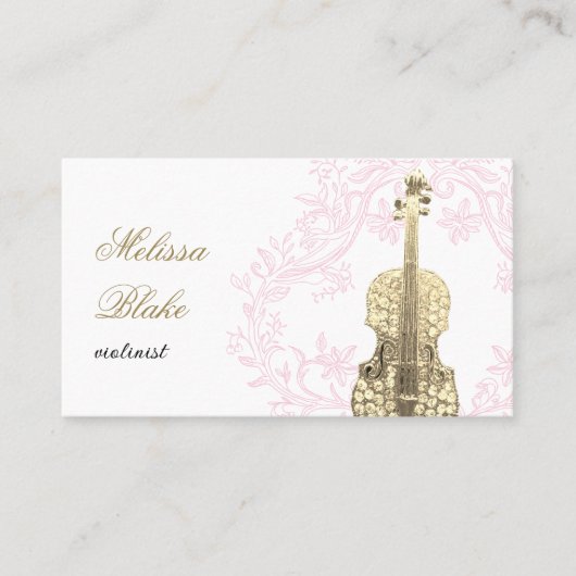 violinist pink vintage frame 名刺 (正面)