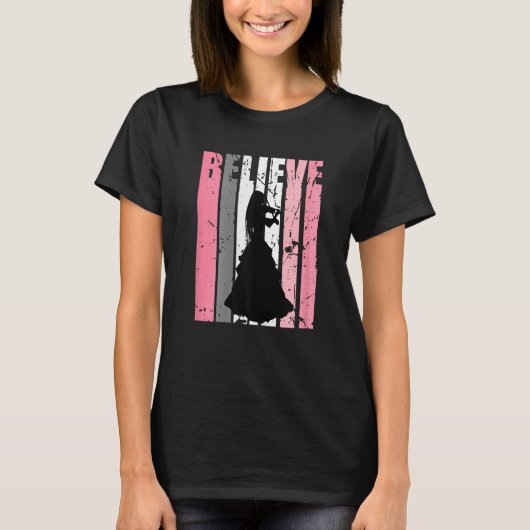 Violinist Violin Player Fan Believe Music Girl Ret Tシャツ (正面)