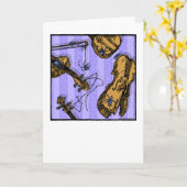 Violins And Spiders - Pop Goth Nightmare Blank カード (黄色い花)
