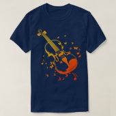 Violins Player Sheet Music Butterflies 3294 Tシャツ (デザイン正面)