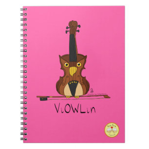 ViOWLinヴァイオリンフクロウ音楽ノート ノートブック