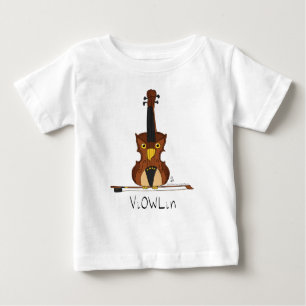ViOWLin Violin Owl Music KidのベビーTシャツ ベビーTシャツ