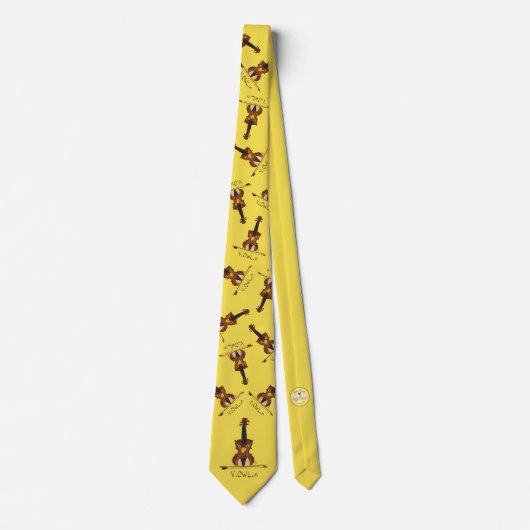 ViOWLin Violin Owl Music Men's Tie ネクタイ (正面)