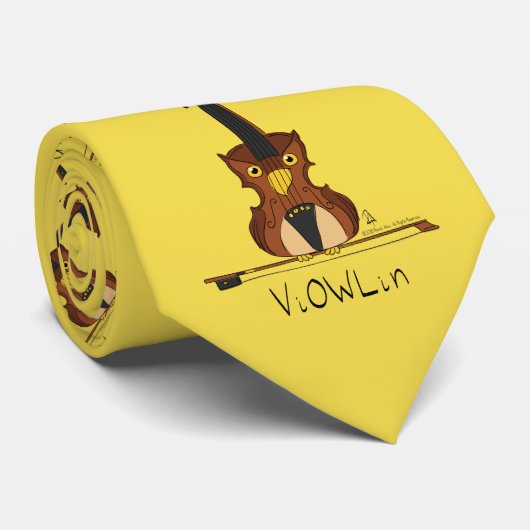 ViOWLin Violin Owl Music Men's Tie ネクタイ (ロール)