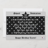 VIPのSweet sixteenのギフトの招待状! - Cust. セーブザデート (裏面)