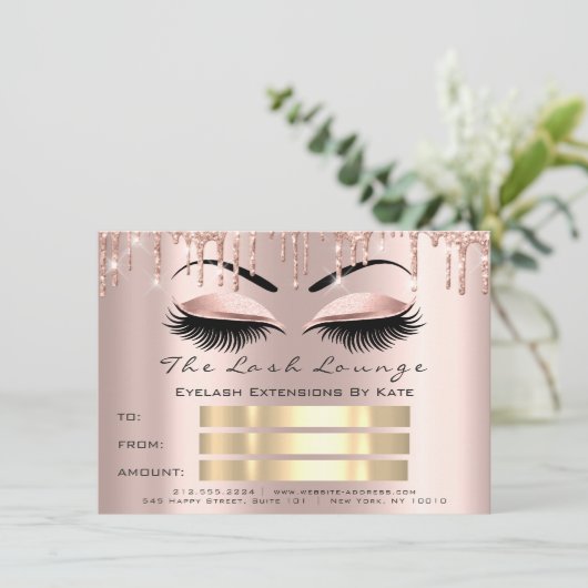 VIPまばたきバラスパークブローメイクアップ証明書ギフト 招待状 (スタンド正面)