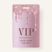 VIPアクセエレガントスイベントバラピンクグリッタードライブ バッジ (正面)