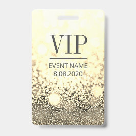 VIPアクセスイベントエレガントホワイト金ゴールドグリッター バッジ