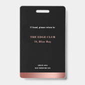 VIPアクセスメンバーのみのバラ金ゴールドの写真 バッジ (裏面)