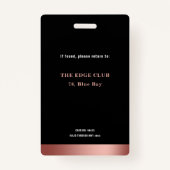 VIPアクセスメンバーのみのバラ金ゴールドの写真 バッジ (裏面)