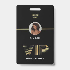VIPアクセス会員 ゴールドホイル フォト ナイトクラブ バッジ