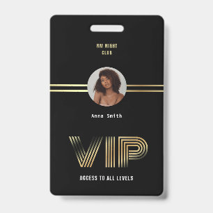 VIPアクセス会員 ゴールドホイル フォト ナイトクラブ バッジ