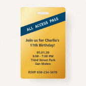 VIPアクセス野球誕生日パーティーバッジ バッジ (裏面)