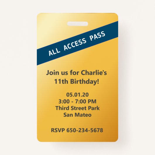 VIPアクセス野球誕生日パーティーバッジ バッジ (裏面)