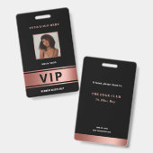 VIPアクセス限定のローズゴールドの豪華写真 バッジ (正面&裏面)