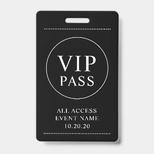 VIPオールアクセスイベントシンプル白黒バッジ バッジ