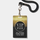 VIPオールアクセスイベント 偽アンティークゴールド バッジ (正面（ネックストラップ付）)