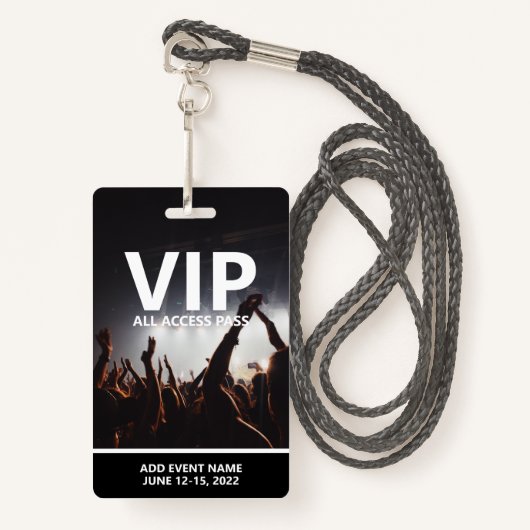 VIPオールアクセスパスコンサートイベント パーソナライズされた バッジ (正面ランヤード)