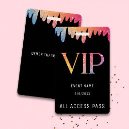 VIPオールアクセスパスブラックモダングリッター バッジ