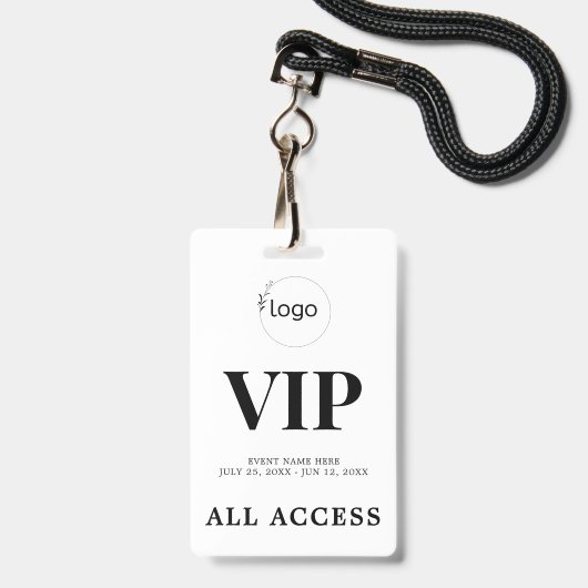 VIPオールアクセスパス イベント バッジ カスタム デザイン (正面(ネックストラップ付))