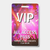 VIPオールアクセスパス コンサートイベント バッジ (正面)