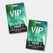 VIPオールアクセスパス コンサートイベント バッジ (正面＆裏面)