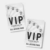 VIPオールアクセスパス 黒白 バッジ (正面&裏面)