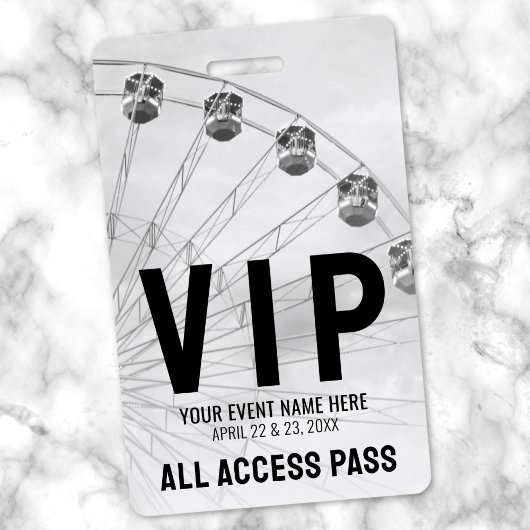 VIPオールアクセスパス 黒白 バッジ