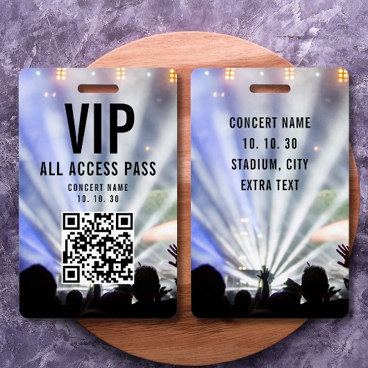 VIPオールアクセスパスQRコードコンサート バッジ