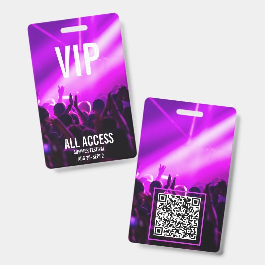VIPオールアクセスフェスティバルバッジQRコード バッジ (正面＆裏面)