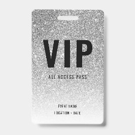 VIPカスタムイベントまたはコンサートシルバーグリッター バッジ