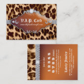 VIPクラブカードヒョウブラウンを日焼けさせるジュエリー ロイヤリティカード (正面/裏面)