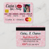 VIPクレジットカード |Pink|写真きらめく招待状 割引カード (正面/裏面)