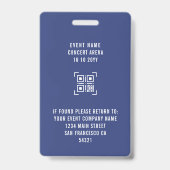 VIPコンカスタムサートオールアクセスパスQRコードディスコ バッジ (裏面)