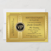 VIPゴールドンチケット 誕生日パーティー 招待状 (正面)
