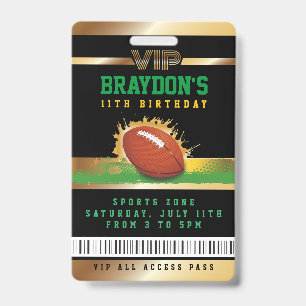 VIPサッカー誕生日すべてのアクセス金ゴールドパスバッジ バッジ