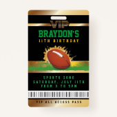 VIPサッカー誕生日すべてのアクセス金ゴールドパスバッジ バッジ (正面)