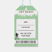 VIPスキートリフトチケットエスコート座席カードセージ ギフトタグ (正面)