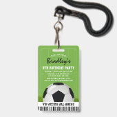 VIPスポーツパス キッズサッカー誕生日パーティー バッジ (正面(ネックストラップ付))