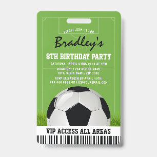 VIPスポーツパス キッズサッカー誕生日パーティー バッジ