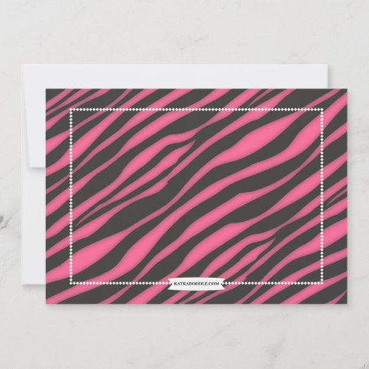 VIPチケットゼブラグラムスイート16バースデーパーティー 招待状 (裏面)