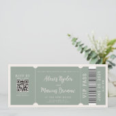 VIPチケットトレンディーセージ結婚式招待状 招待状 (スタンド正面)