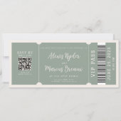 VIPチケットトレンディーセージ結婚式招待状 招待状 (正面)