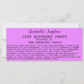 VIPチケット誕生日招待状（紫） 招待状 (裏面)