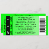 VIPチケット誕生日招待状（緑） 招待状 (正面/裏面)