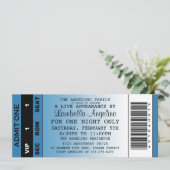 VIPチケット誕生日招待状（青） 招待状 (スタンド正面)