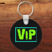 vipネオングリーンミュージックダンスパーティーおもしろいクラブ キーホルダー (正面)