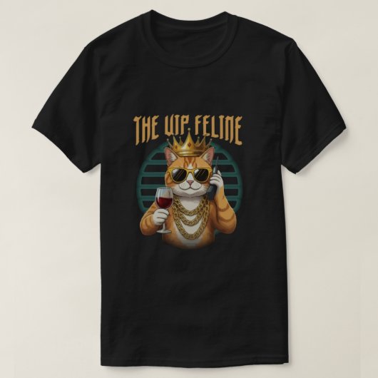 VIPネコ - 笑える猫のロイヤルティーシャツ Tシャツ (デザイン正面)