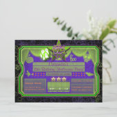 VIPハロウィングリーン&パープルグロー誕生日パーティー 招待状 (スタンド正面)