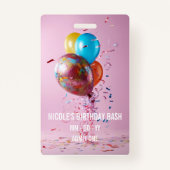 VIPバースデーパーティーパスカスタムフォトイベントバッジ バッジ (裏面)